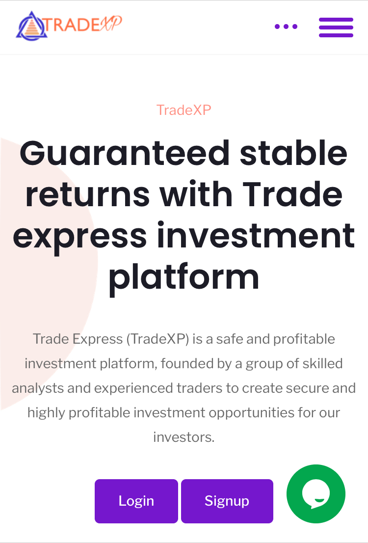 Tradexp.net homepage