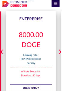 Prominers-doge enterprise page